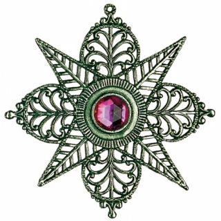 Christbaumschmuck Stern vierstrahlig iris