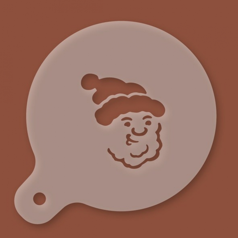 Cappuccino Schablone Weihnachtsmann Gesicht