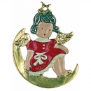 Zinnfigur Engel auf Mond