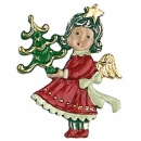 Zinnfigur Engel mit Tanne