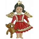 Zinnfigur Engel mit Teddy