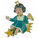 Zinnfigur Engel auf Komet