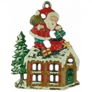 Zinnfigur Weihnachtsmann auf Dach