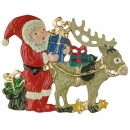 Zinnfigur Weihnachtsmann mit Rentier