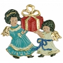 Zinnfigur 2 Engel mit Paket