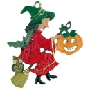 Zinnfigur Hexe mit Kürbis