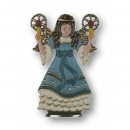 Zinnfigur Engel blau mit 2 Kerzen zum Stellen