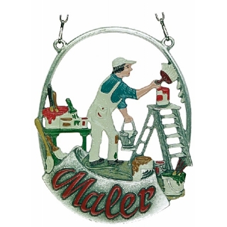 Zinnbild Maler oval