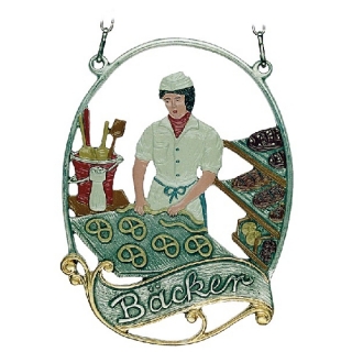 Zinnbild Bäcker oval