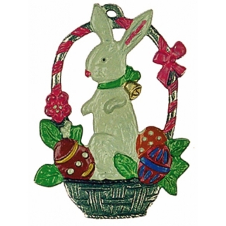 Zinnfigur Hase im Korb