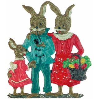 Zinnfigur Hasenfamilie