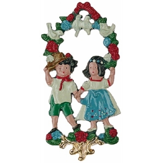 Zinnfigur Kinder mit Tauben