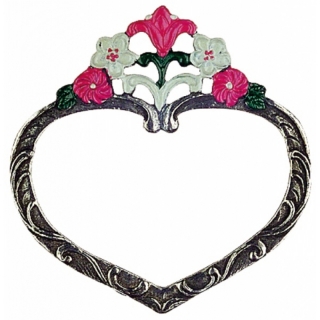 Serviettenring Herz mit Blumen rosa