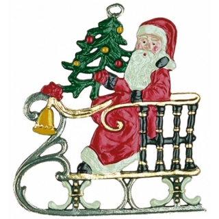 Zinnfigur Weihnachtsmann auf Schlitten