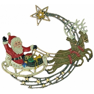Zinnfigur Weihnachtsmann mit Schlitten