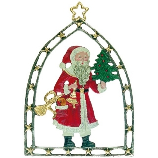 Zinnfigur Weihnachtsmann im Bogen