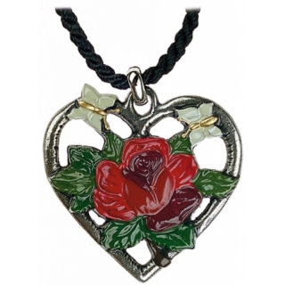 Halsschmuck Herz mit Rose