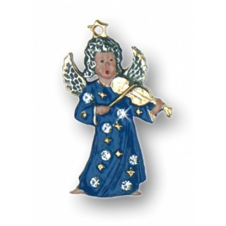 Zinnfigur Engel mit Geige und 7 Steinen kristall