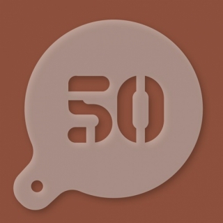 Cappuccino-Schablone Zahl 50