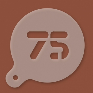 Cappuccino-Schablone Zahl 75