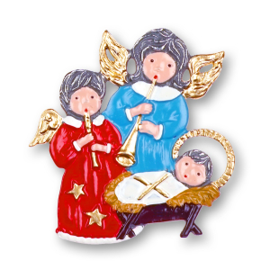 Pewter Ornament Angel Nativity