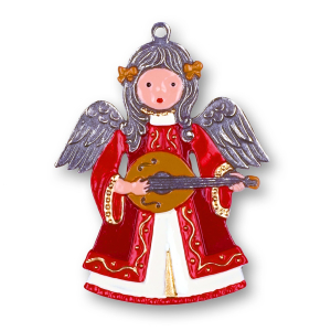 Pewter Ornament Angel with Guitar