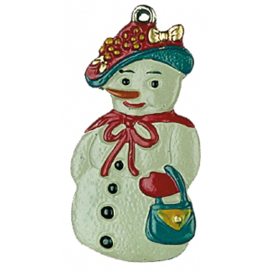 Pewter Ornament Snowman-Woman