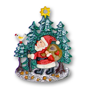 Zinnfigur Weihnachtsmann im Wald