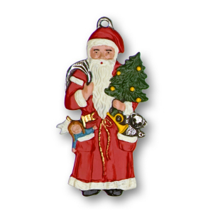 Pewter Ornament Santa Claus from the front