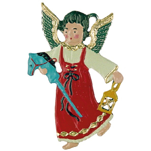 Pewter Ornament Angel with Hobby-horse