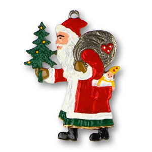 Pewter Ornament Santa Claus from the Side