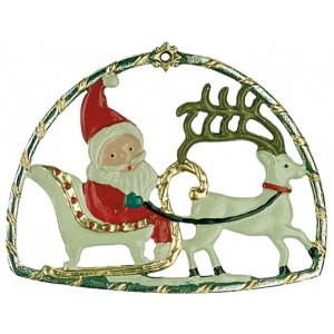 Pewter Ornament Sleigh Yoke in a Bow