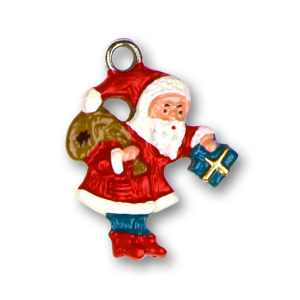 Pewter Ornament Santa Claus with Parcel