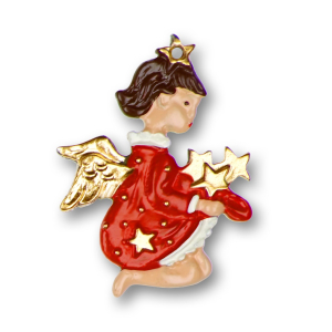 Pewter Ornament Angel with Stars