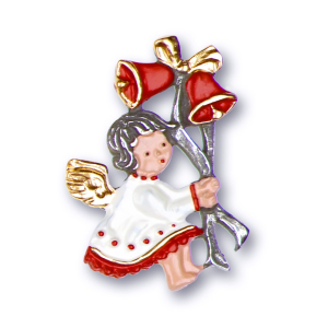 Pewter Ornament Angel with Bells