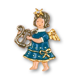 Pewter Ornament Angel with Lyre
