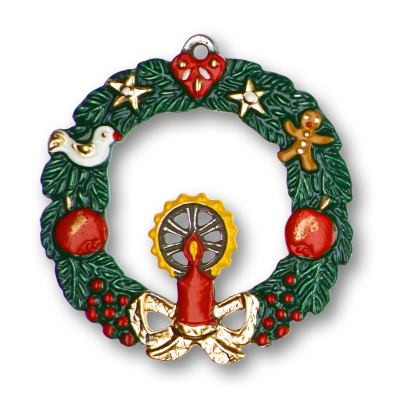 Pewter Ornament Christmas Wreath