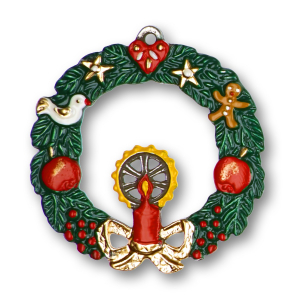 Zinnfigur Weihnachtskranz