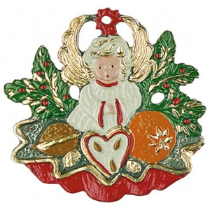 Pewter Ornament Angel with Gingerbread