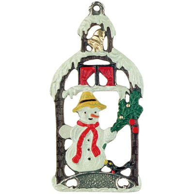 Pewter Ornament Snowman in a Bow