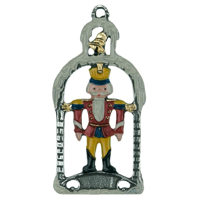 Pewter Ornament Nutcracker in a Bow