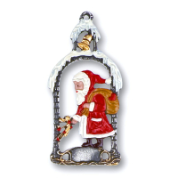 Pewter Ornament Santa Claus in a Bow