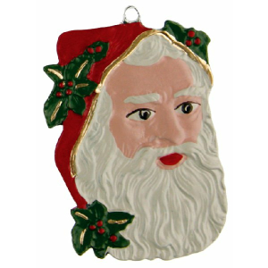 Pewter Ornament Face Santa Claus