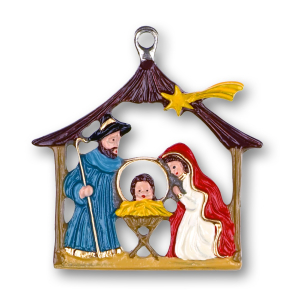 Pewter Ornament Nativity small