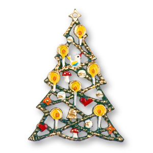 Pewter Ornament Christmas Tree with Candles