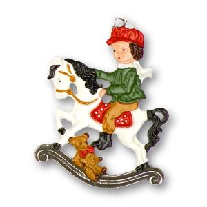 Pewter Ornament Boy on a Rocking Horse