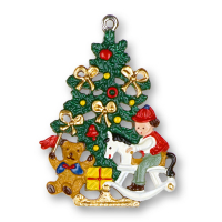 Zinnfigur Christbaum mit Schaukelpferd