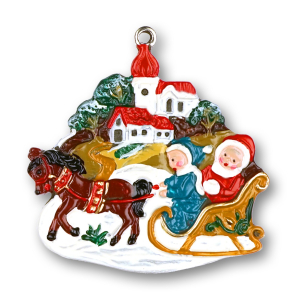 Pewter Ornament Trip in a Sleigh