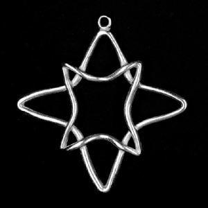 Pewter Ornament Christmas Tree Decoration Double Star...