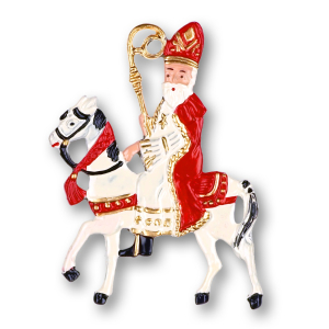 Pewter Ornament St. Nicholas on a Horse